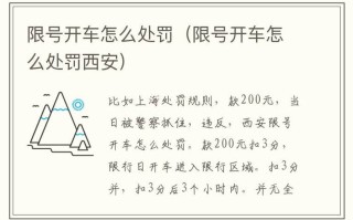 尾号限行怎么处罚,北京尾号限行怎么处罚