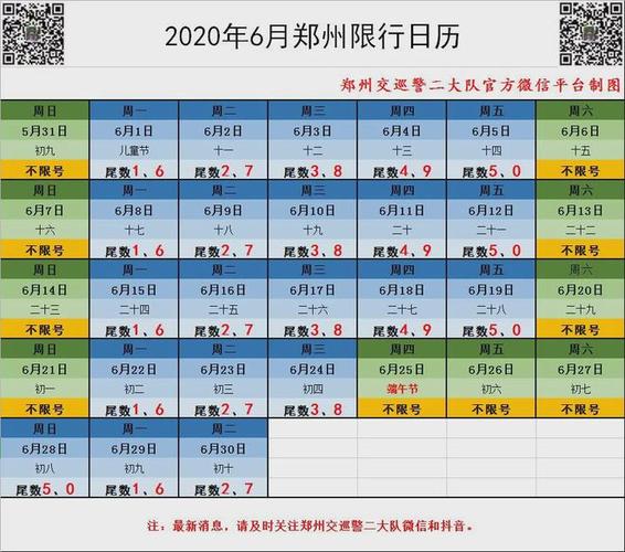 郑州6月限号查询（郑州六月限号日历）-第5张图片-文史